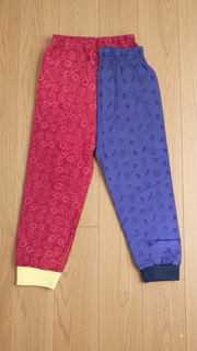 Boys Lion & Playful Doodle All Over Print Ribbed Cuff Cotton Pyjama Track Pants (Pack of 2) — Magenta Pink / Royal Blue | Yokidz