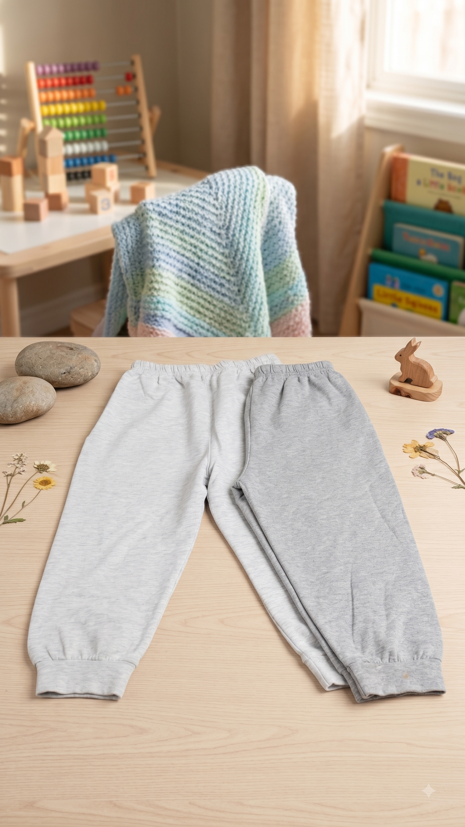 Boys Solid Ribbed Cuff Cotton Track Pants / Pyjamas (Pack of 2) — Light Grey Melange / Medium Grey Melange | Yokidz