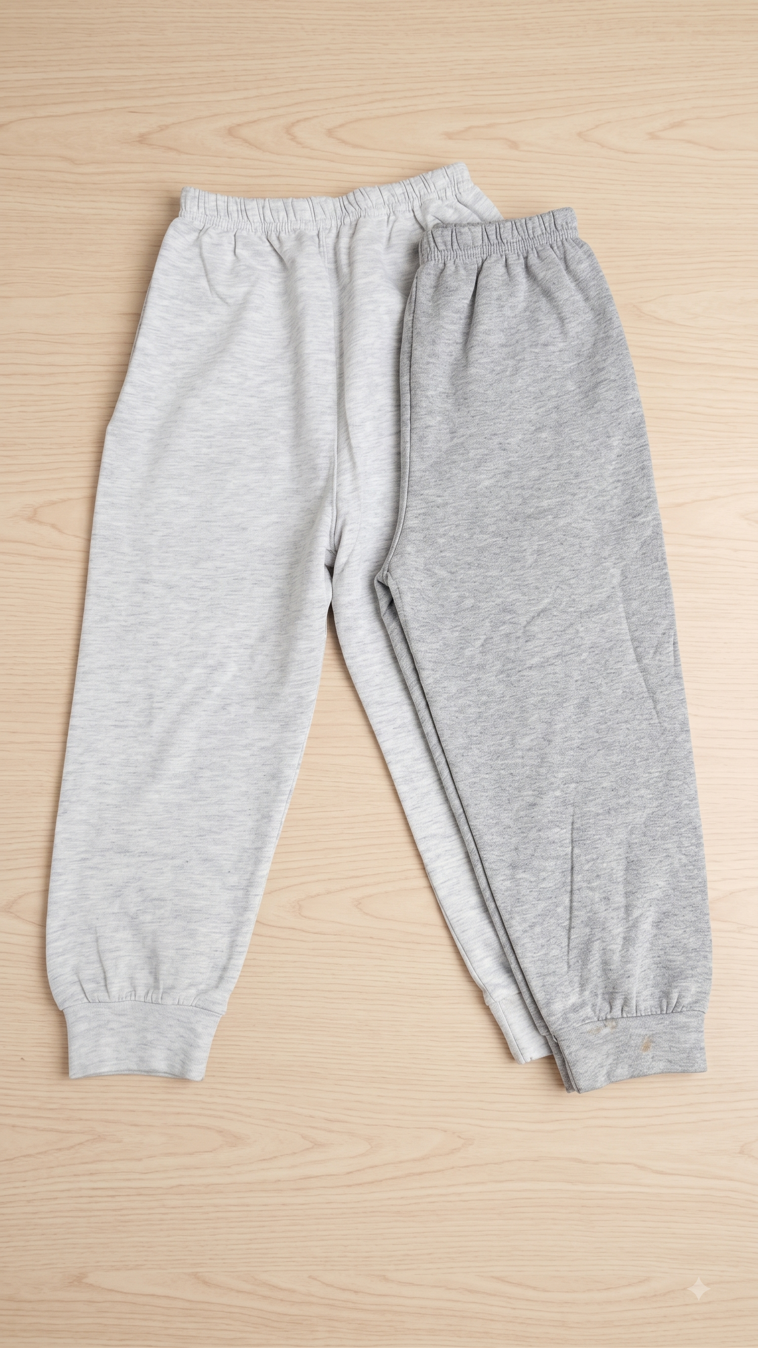 Boys Solid Ribbed Cuff Cotton Track Pants / Pyjamas (Pack of 2) — Light Grey Melange / Medium Grey Melange | Yokidz