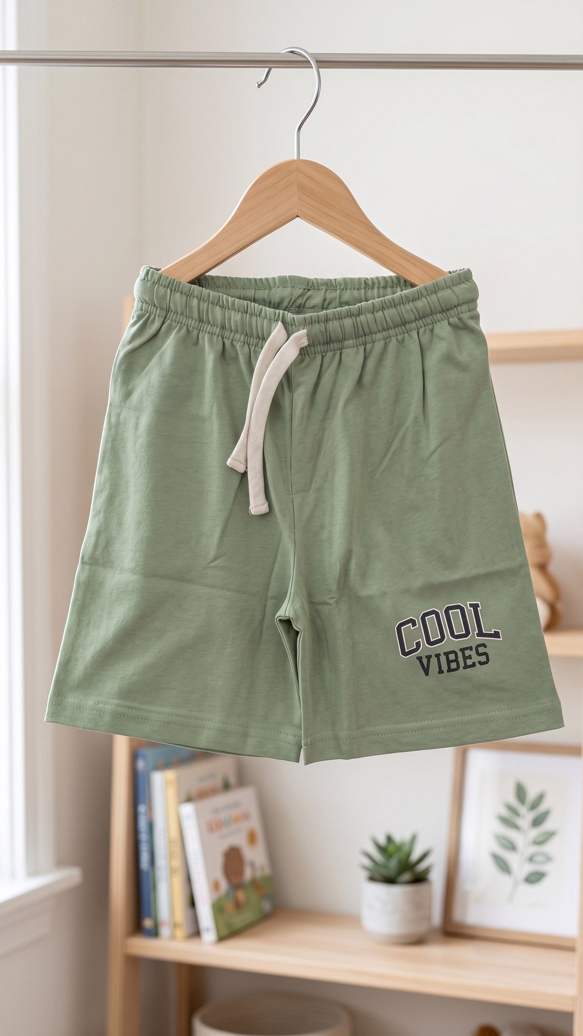 Boys Cool Vibes Graphic Print 2-Piece Cotton T-Shirt and Bermuda Shorts Set —  Olive | Yokidz