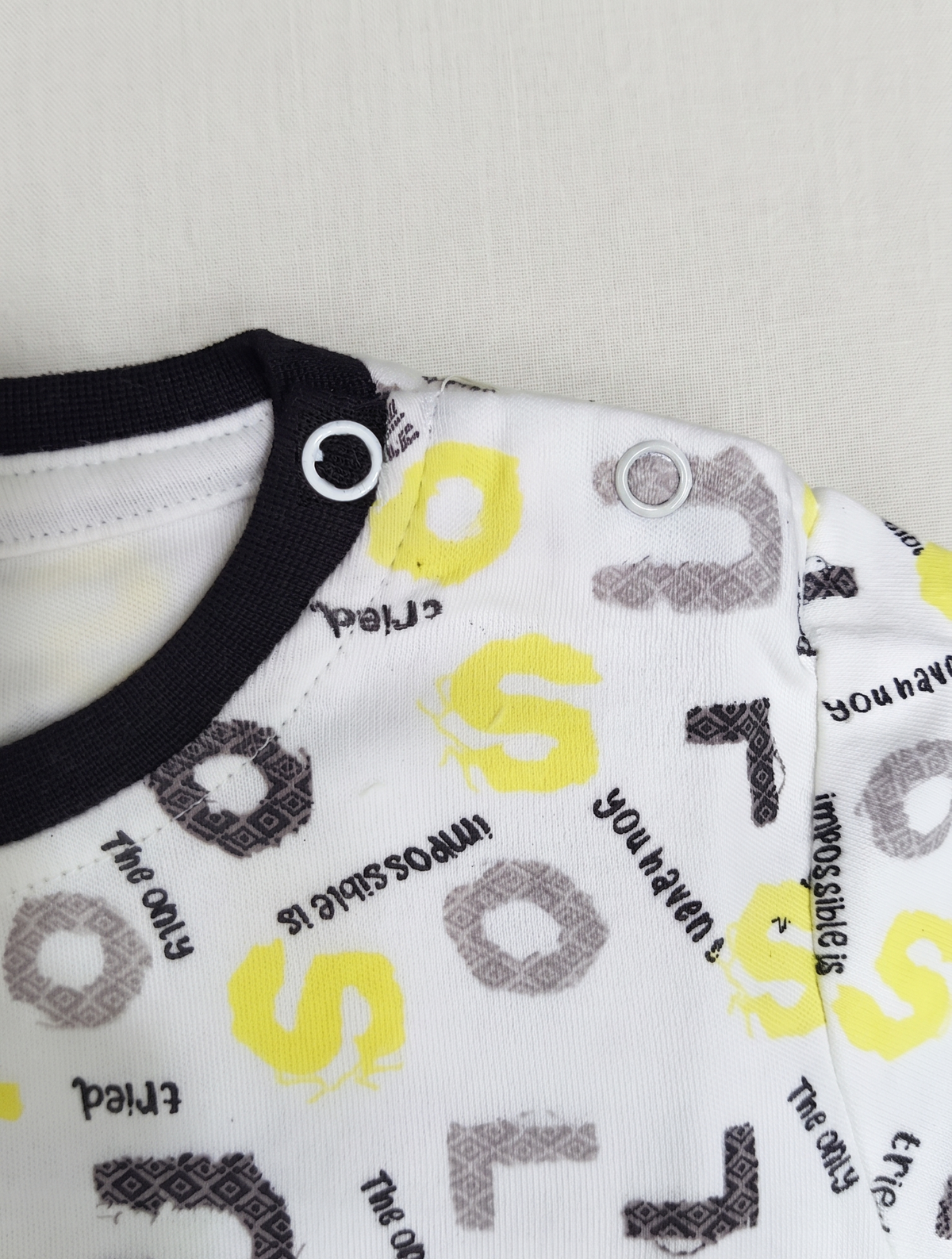 Infant Baby Alphabet Letter Print 2-Piece Cotton T-Shirt and Shorts Set — White | Yokidz