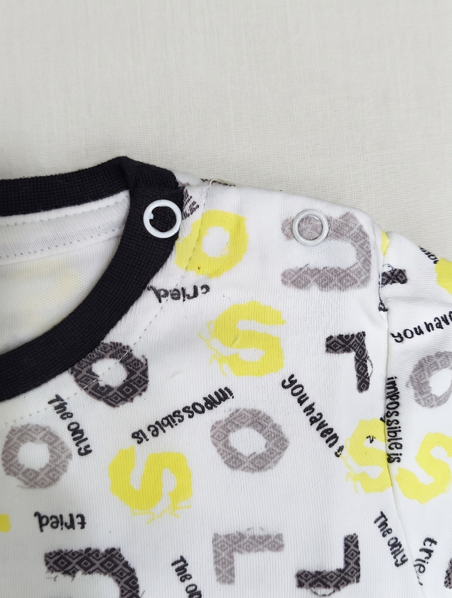 Infant Baby Alphabet Letter Print 2-Piece Cotton T-Shirt and Shorts Set — White | Yokidz