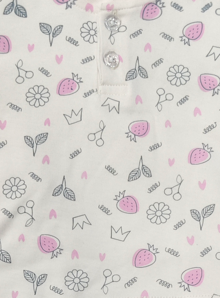 Infant Baby Floral Doodle Print 2-Piece Cotton Full Sleeve Top and Ribbed Long Pant Set — Yokidz