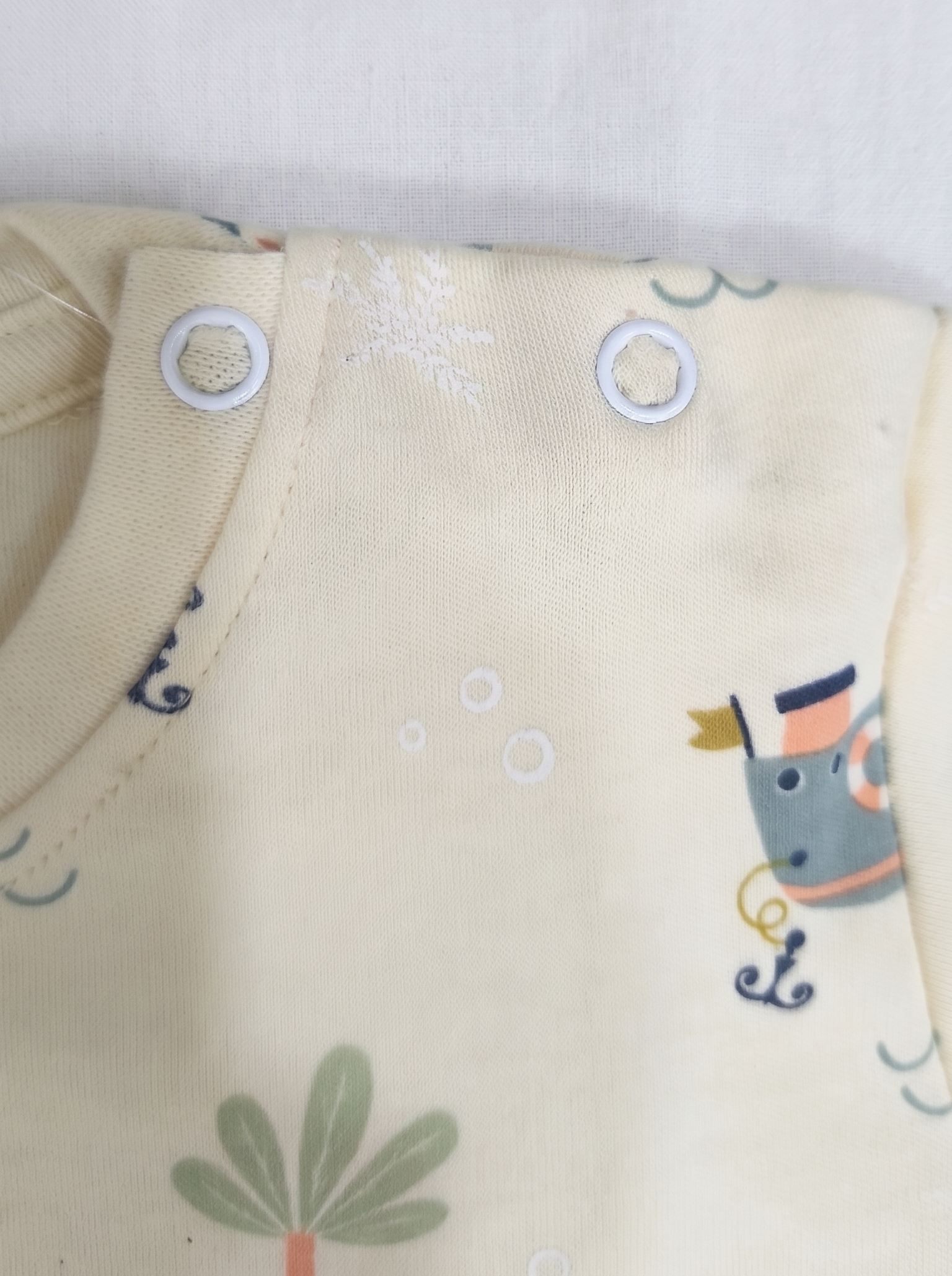 Infant Baby Water Adventure Boat Print 2-Piece Cotton T-Shirt and Shorts Set — Light Yellow | Yokidz