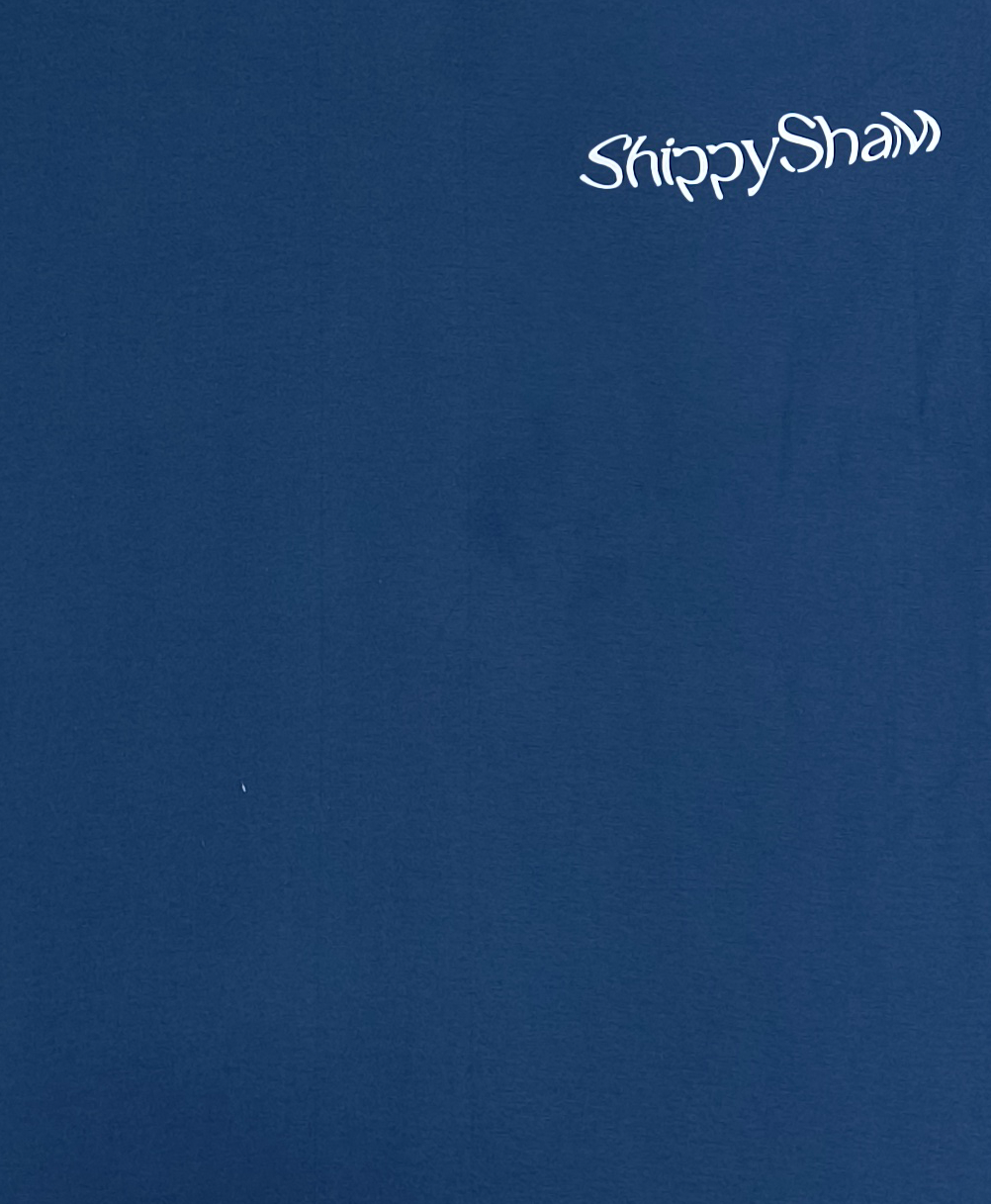 Women ShippySham Typography Graphic Print Round Neck Short Sleeve Cotton T-Shirt — Steel Blue  White  Yokidz 3