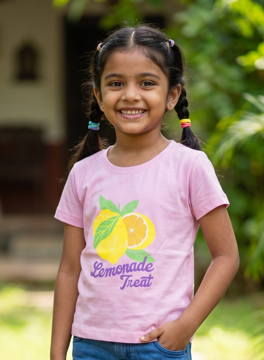Yokidz Girls Fresh Lemonade Lreat Printed T-shirt
