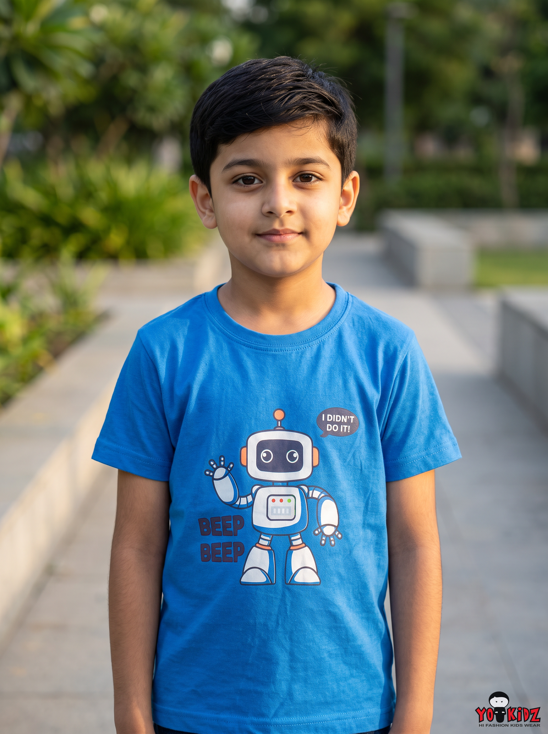 Yokidz Boys Beep Beep Robot Printed T-Shirt