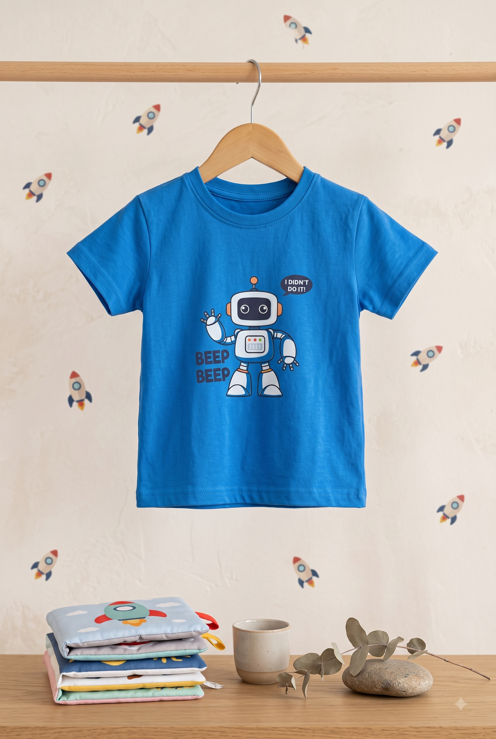 Yokidz Boys Beep Beep Robot Printed T-Shirt