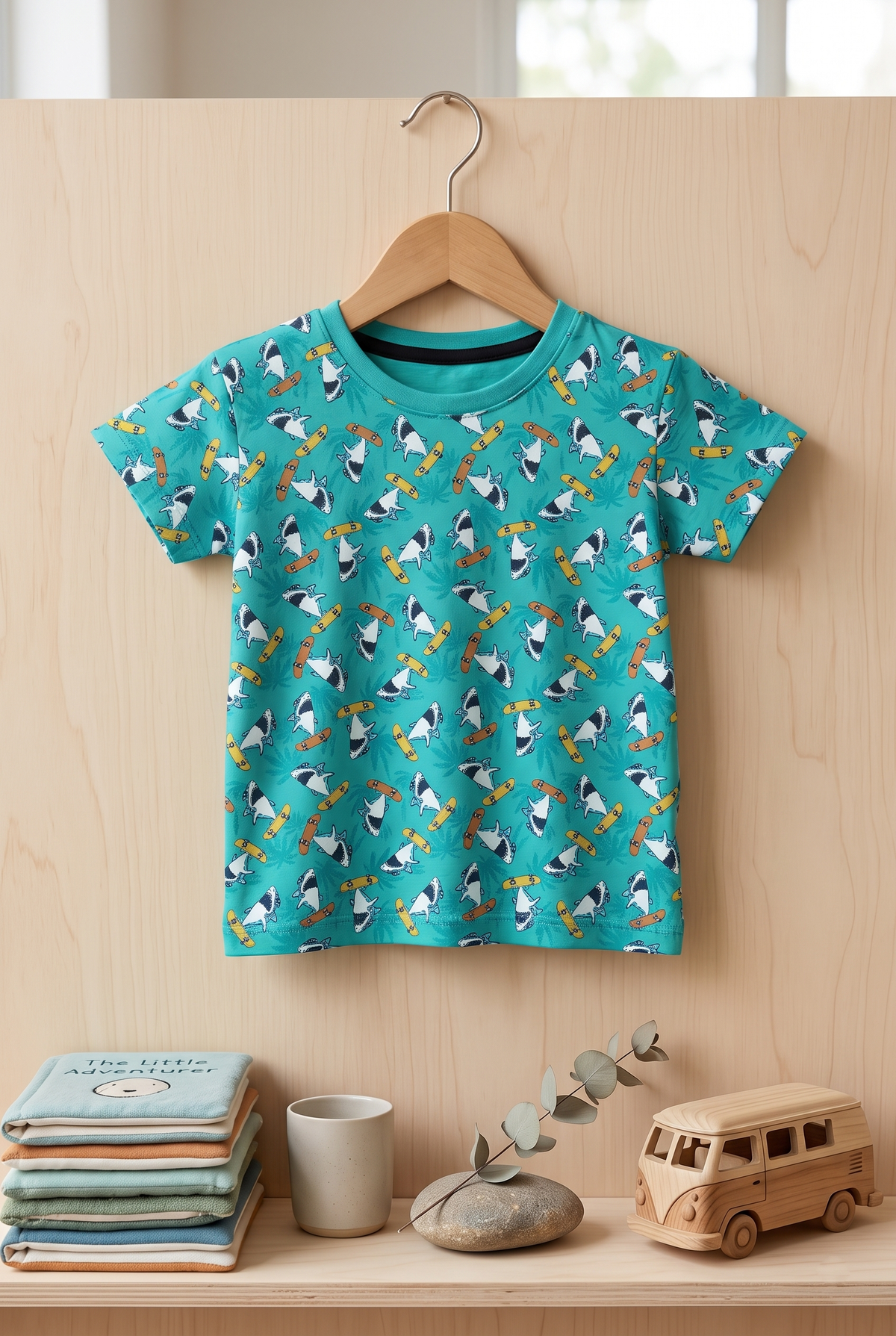 Yokidz Boys Shark Printed T-Shirt