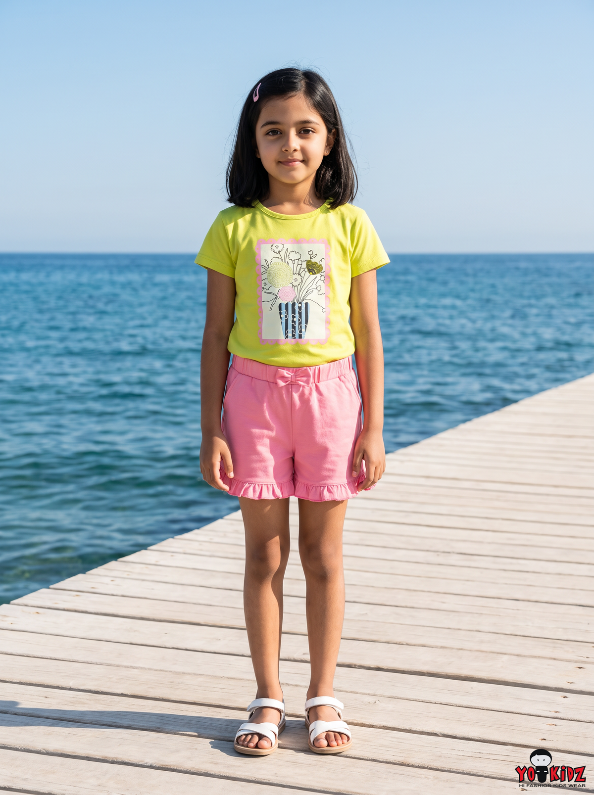 Yokidz Girls Flower Bouquet Printed Pjyama Sets