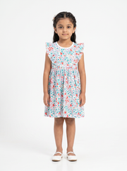 Yokidz Girls Flower Frill Printed Dress