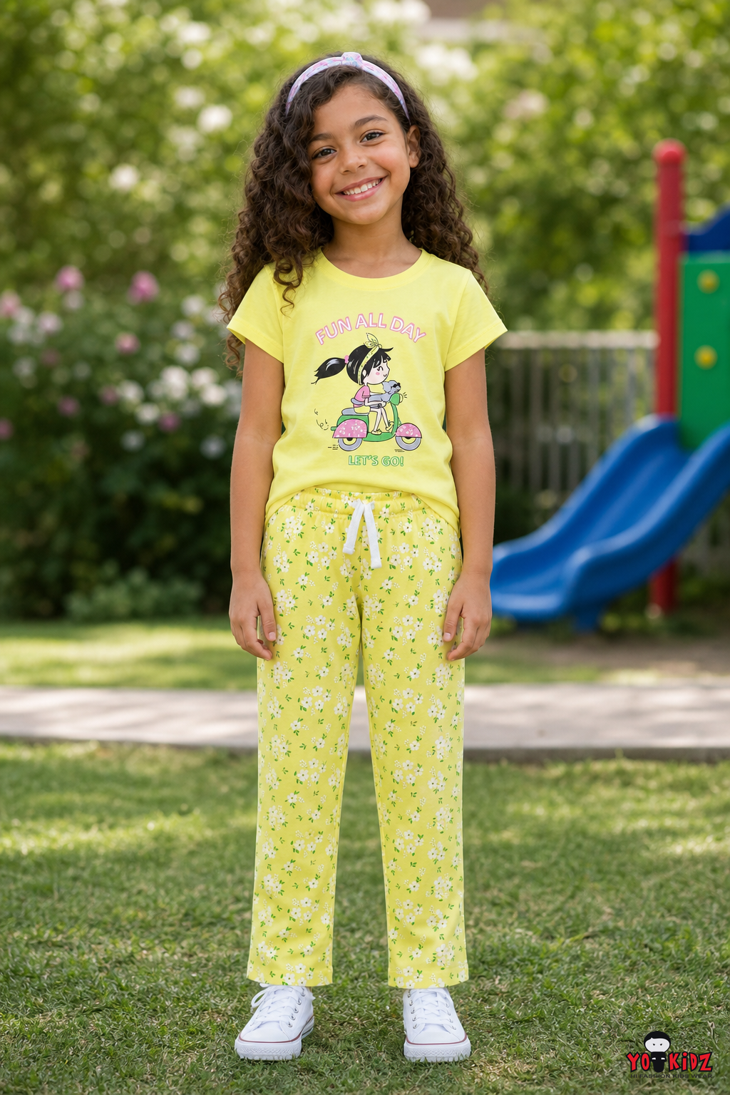 Yokidz Girls Fun All Day Printed Pjyama Sets