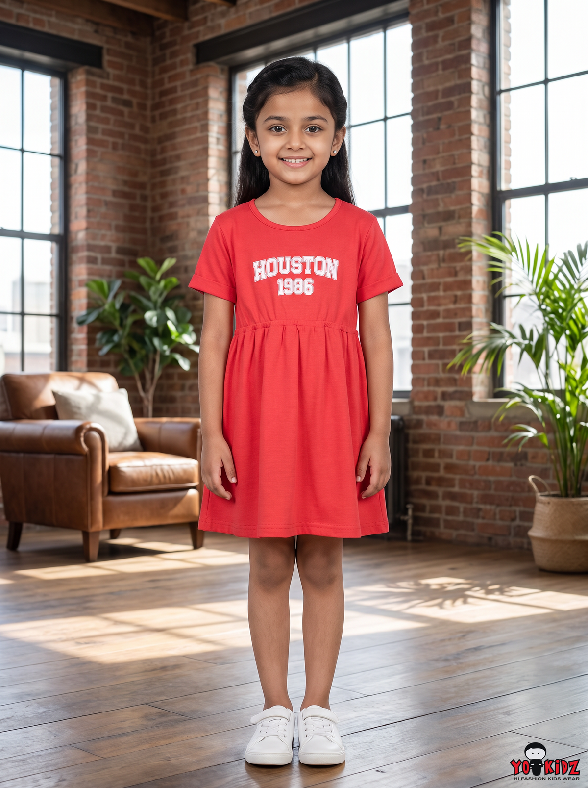 Yokidz Girls Houston Chest Print Dress