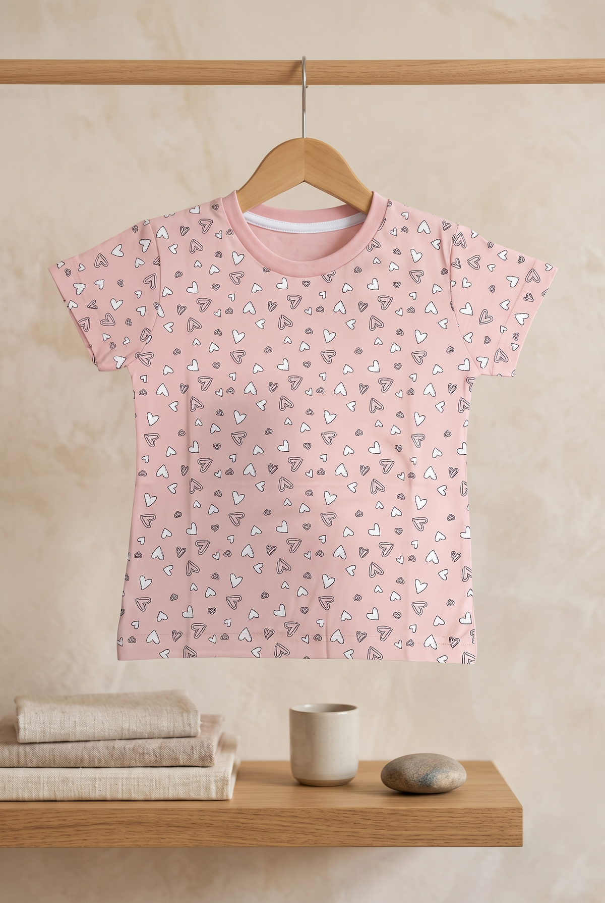 Yokidz Girls Pink Love Printed T-Shirt
