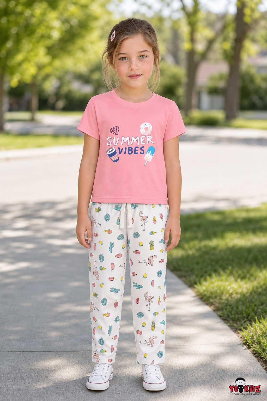 Yokidz Girls  Summer Printed Pjyama Sets