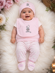 Yokidz Infant 5 pcs sets Pink Bunny Print