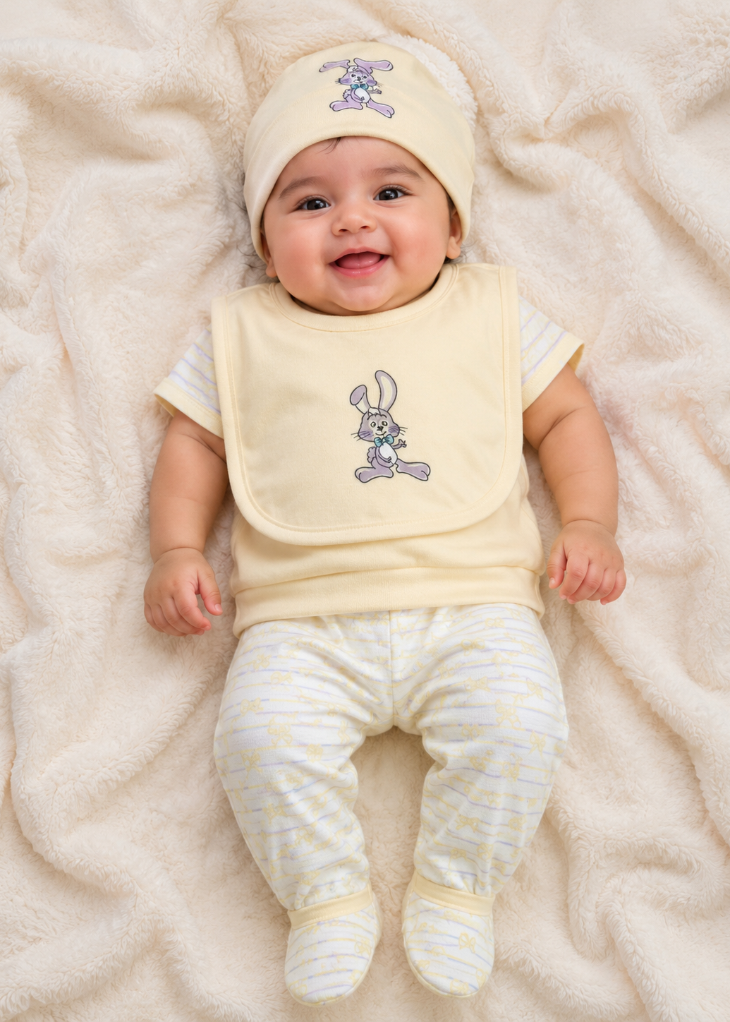 Yokidz Infant 5 pcs sets Yellow Bunny Print