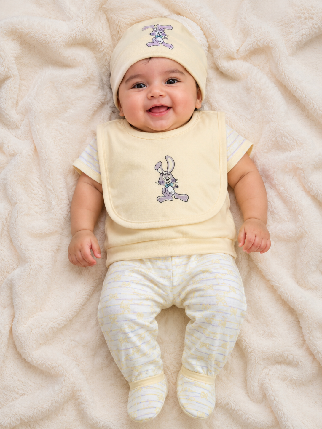 Yokidz Infant 5 pcs sets Yellow Bunny Print