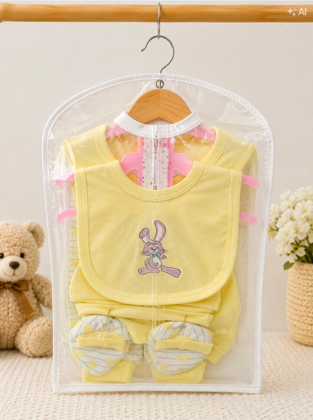 Yokidz Infant 5 pcs sets Yellow Bunny Print